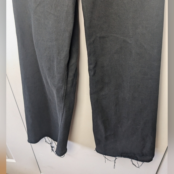 ZARA The Marine Straight Pants Black High Rise Flare Size 2 - Picture 4 of 12